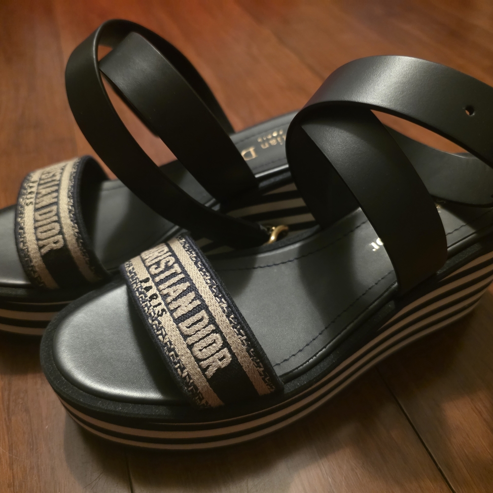 DiorWomen's Black Dway Wedge SandalBrandnew Size 35
